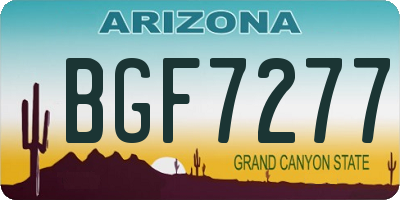 AZ license plate BGF7277