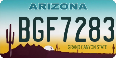 AZ license plate BGF7283
