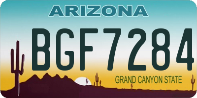 AZ license plate BGF7284