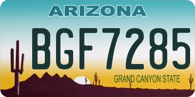 AZ license plate BGF7285