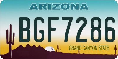 AZ license plate BGF7286
