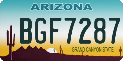 AZ license plate BGF7287