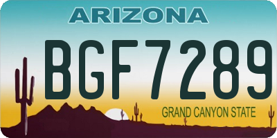 AZ license plate BGF7289