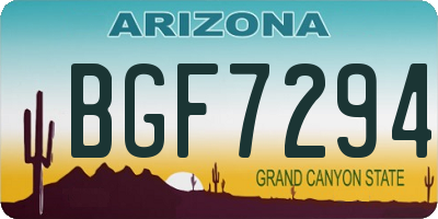 AZ license plate BGF7294