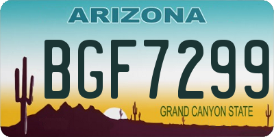 AZ license plate BGF7299