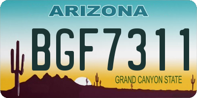 AZ license plate BGF7311