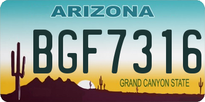 AZ license plate BGF7316