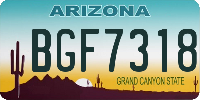 AZ license plate BGF7318