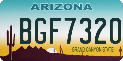 AZ license plate BGF7320