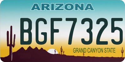 AZ license plate BGF7325