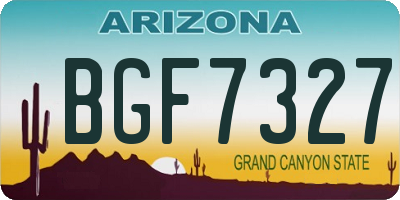 AZ license plate BGF7327