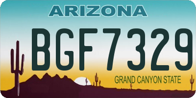 AZ license plate BGF7329