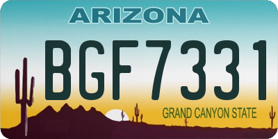 AZ license plate BGF7331