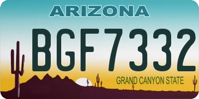 AZ license plate BGF7332