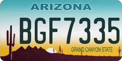 AZ license plate BGF7335