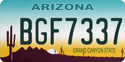 AZ license plate BGF7337