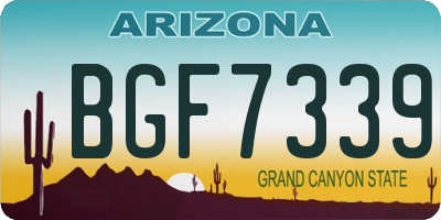 AZ license plate BGF7339
