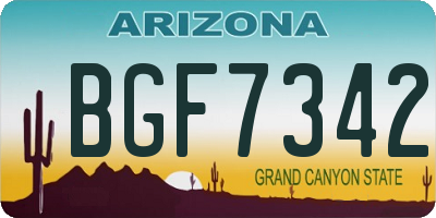 AZ license plate BGF7342