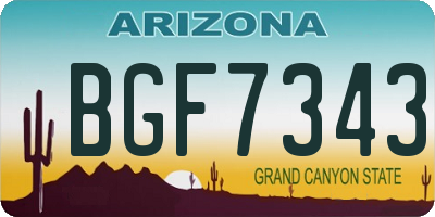 AZ license plate BGF7343