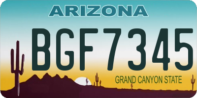 AZ license plate BGF7345