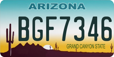 AZ license plate BGF7346