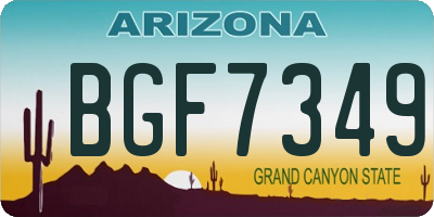 AZ license plate BGF7349