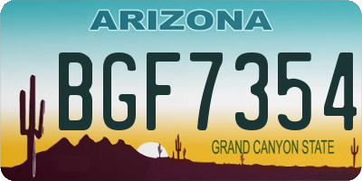 AZ license plate BGF7354
