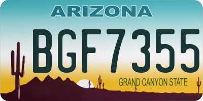 AZ license plate BGF7355
