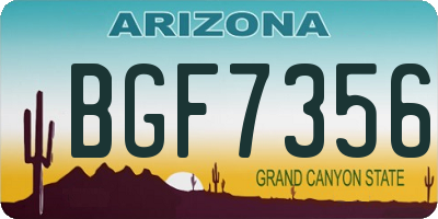 AZ license plate BGF7356