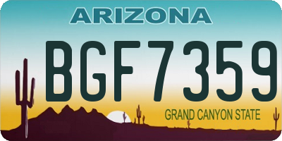 AZ license plate BGF7359
