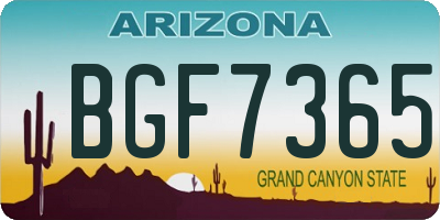 AZ license plate BGF7365
