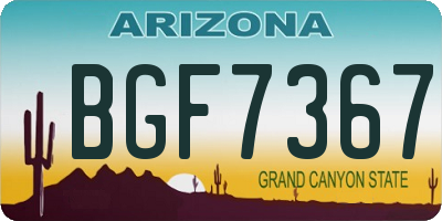 AZ license plate BGF7367