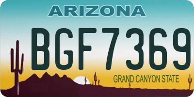 AZ license plate BGF7369