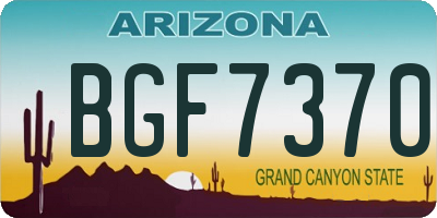AZ license plate BGF7370