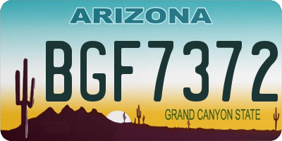 AZ license plate BGF7372