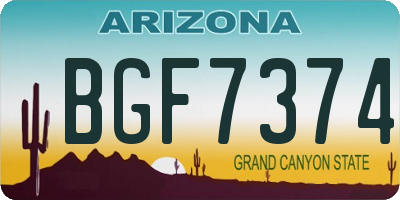 AZ license plate BGF7374