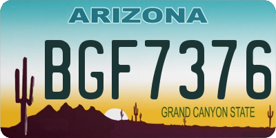 AZ license plate BGF7376