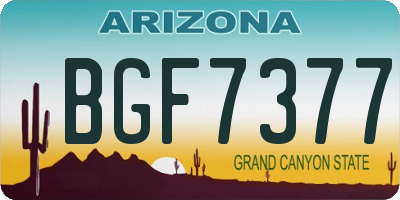 AZ license plate BGF7377