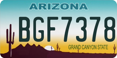 AZ license plate BGF7378