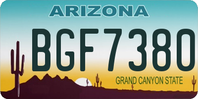 AZ license plate BGF7380
