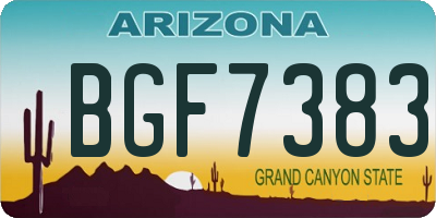 AZ license plate BGF7383