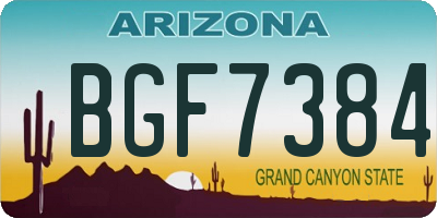 AZ license plate BGF7384