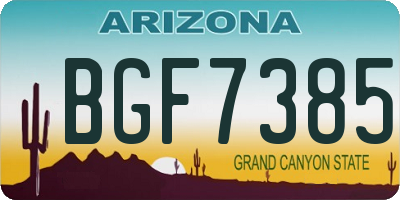 AZ license plate BGF7385