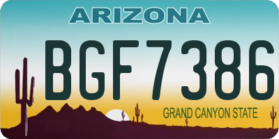 AZ license plate BGF7386