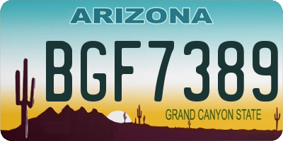 AZ license plate BGF7389