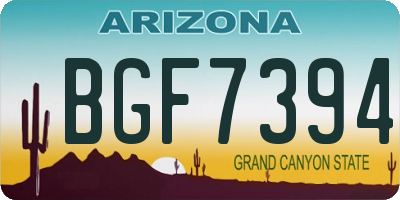 AZ license plate BGF7394