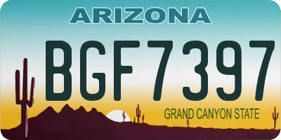 AZ license plate BGF7397