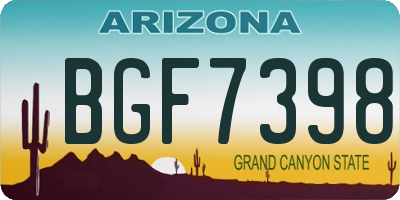 AZ license plate BGF7398