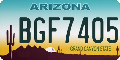 AZ license plate BGF7405