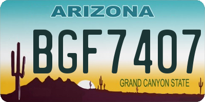 AZ license plate BGF7407